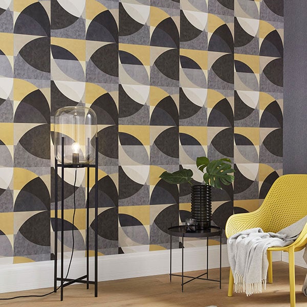 Galerie Wallpaper Product code: 10150-15R - ELLE Decoration Wallpaper Collection - Gold Mustard Grey Cream Colours -  