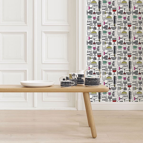 Galerie Wallpaper Product code: 14100R - Marimekko 5 Wallpaper Collection - White Black Pink Red Yellow Green Blue Colours -  