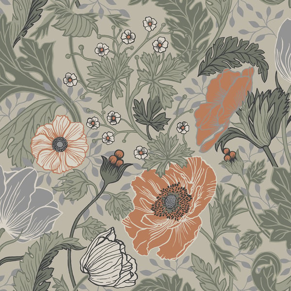 Galerie Wallpaper Product code: 33001 - Apelviken 2 Wallpaper Collection - Green Orange Colours -  