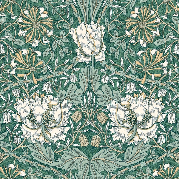 Galerie Wallpaper Product code: ET12604 - Arts and Crafts Wallpaper Collection - Green Tan Cream Colours -  