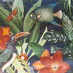 Galerie Wallcoverings Product Code 26743 - Tropical Wallpaper Collection - Blueberry Colours - Palau Design