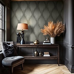 Galerie Wallcoverings Product Code 35804 - Fashion Icon Wallpaper Collection - Grey Anthracite Colours - Stripes Design