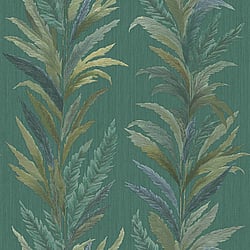 Galerie Wallcoverings Product Code 35905 - Ornamenta Wallpaper Collection - Green Blue Colours - Leaf Flourish Design