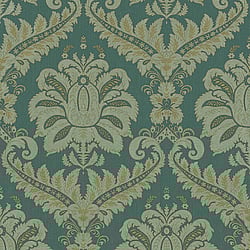 Galerie Wallcoverings Product Code 35925 - Ornamenta Wallpaper Collection - Green Gold Colours - Traditional Damask Design