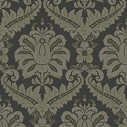 Galerie Wallcoverings Product Code 35929 - Ornamenta Wallpaper Collection - Anthracite Grey Colours - Traditional Damask Design