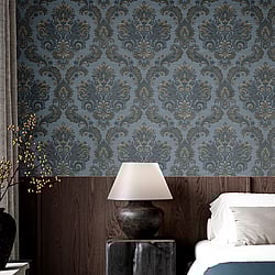 Galerie Wallcoverings Product Code 35946 - Ornamenta Wallpaper Collection - Blue Beige Colours -  