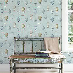 Galerie Wallcoverings Product Code: G56200 - Steampunk Wallpaper Collection Galerie Wallcoverings Product Code G56200 - Steampunk Wallpaper Collection - Blue Colours - Air Ships Design
