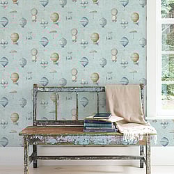 Galerie Wallcoverings Product Code: G56200 - Steampunk Wallpaper Collection Galerie Wallcoverings Product Code G56200 - Steampunk Wallpaper Collection - Blue Colours - Air Ships Design