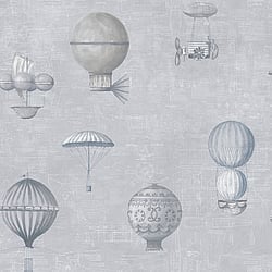Galerie Wallcoverings Product Code: G56201 - Steampunk Wallpaper Collection Galerie Wallcoverings Product Code G56201 - Steampunk Wallpaper Collection - Silver Grey Colours - Air Ships Design