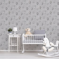 Galerie Wallcoverings Product Code: G56201 - Steampunk Wallpaper Collection Galerie Wallcoverings Product Code G56201 - Steampunk Wallpaper Collection - Silver Grey Colours - Air Ships Design
