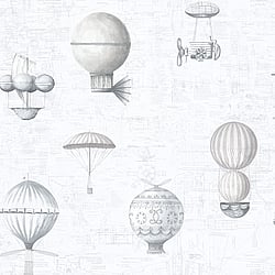 Galerie Wallcoverings Product Code: G56202 - Steampunk Wallpaper Collection Galerie Wallcoverings Product Code G56202 - Steampunk Wallpaper Collection - Silver Grey Colours - Air Ships Design