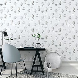 Galerie Wallcoverings Product Code: G56202 - Steampunk Wallpaper Collection Galerie Wallcoverings Product Code G56202 - Steampunk Wallpaper Collection - Silver Grey Colours - Air Ships Design
