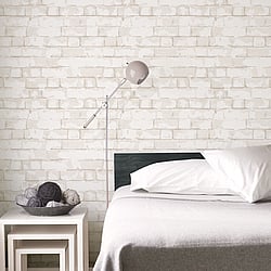 Galerie Wallcoverings Product Code: G56211 - Steampunk Wallpaper Collection Galerie Wallcoverings Product Code G56211 - Steampunk Wallpaper Collection - White Colours - Brick Wall Design