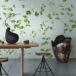 Galerie Wallcoverings Product Code WH45246M - Welcome Home Murals Wallpaper Collection - Blue, Green Colours - Trailing Ivy Design