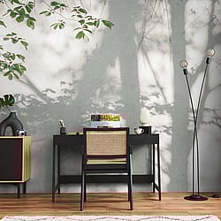 Galerie Wallcoverings Product Code WH45287M - Welcome Home Murals Wallpaper Collection - Grey, Green, White Colours - Fleeting Forest Design