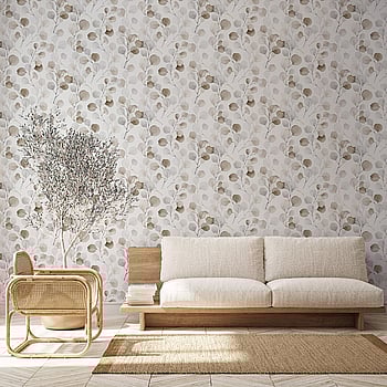 Galerie Wallcoverings Product Code 47423 - Flora Wallpaper Collection - Weiß, Brown Colours -  