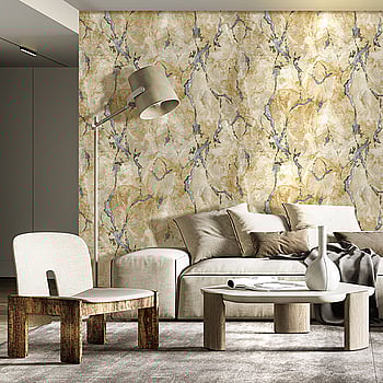 Galerie Wallcoverings Product Code 49356 - Stratum Wallpaper Collection - gold blue Colours -  