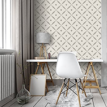 Galerie Wallcoverings Product Code 51021 - Blomstermala Wallpaper Collection - Black White Monochrome Colours -  