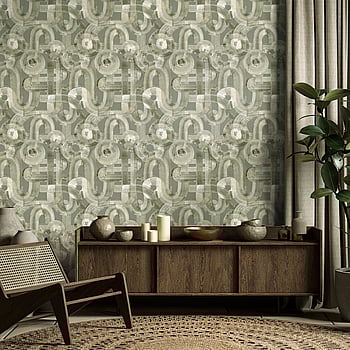 Galerie Wallcoverings Product Code 65321 - Salt Wallpaper Collection - Sage Colours -  