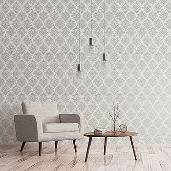 Galerie Wallcoverings Product Code 7002 - Emporium Wallpaper Collection - Cream Silver Colours -  