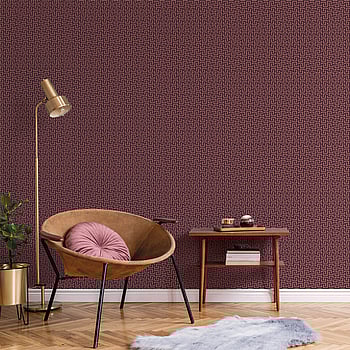 Galerie Wallcoverings Product Code BO23080 - Luxe Wallpaper Collection - Red Rose Gold Colours -  