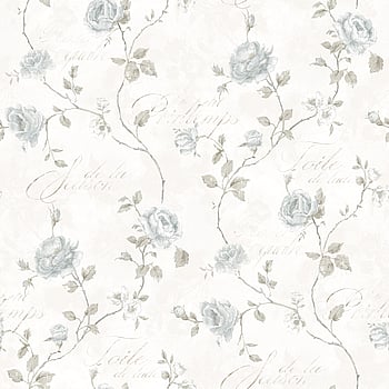 Galerie Wallcoverings Product Code G45326 - Vintage Roses Wallpaper Collection - Blue Cream Colours -  