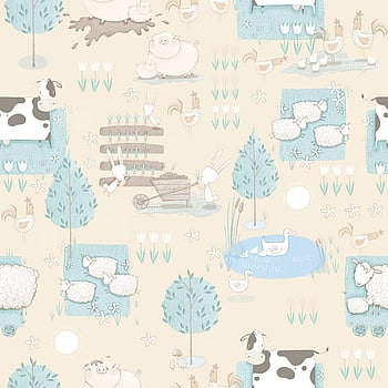 Galerie Wallcoverings Product Code G78374 - Tiny Tots 2 Wallpaper Collection - Beige Turquoise Colours -  