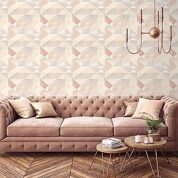 Galerie Wallcoverings Product Code GX37656 - Geometrix Wallpaper Collection - Blush Rose Beige Colours -  