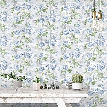 Galerie Wallcoverings Product Code S45203 - Country Cottage Wallpaper Collection - Blue Colours -  